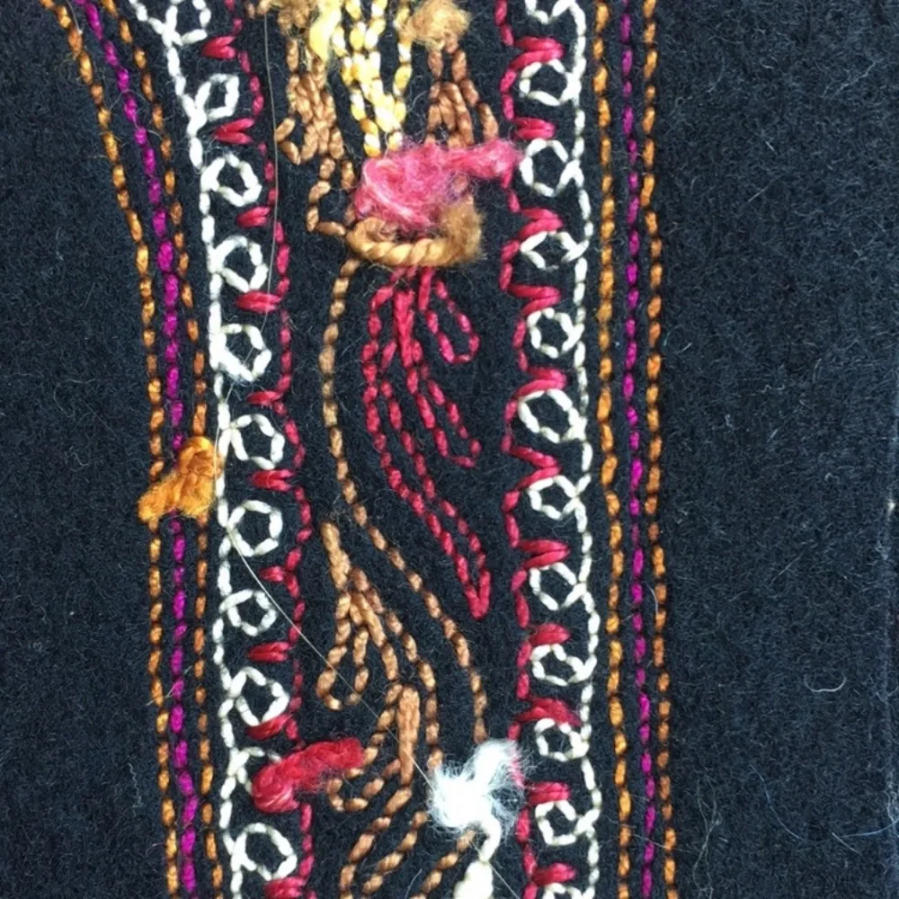 Vintage pair of hand embroidered pieces, for slippers (?)